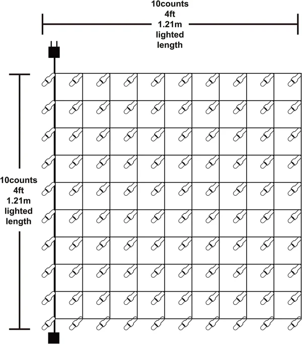 100 Warm White Christmas Net Lights Decoration 4x4ft 7 100 Warm White Christmas Net Lights Decoration 4x4ft - Image 5