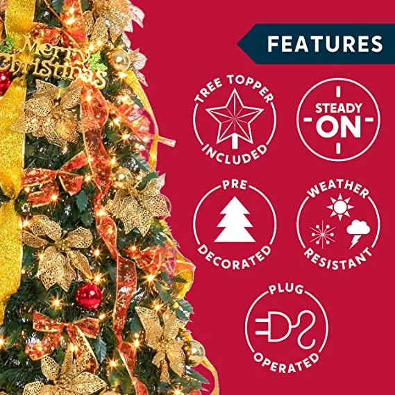 3.33ft 100 Lights Collapsible Christmas Tree Decorated 4 3.33ft 100 Lights Collapsible Christmas Tree Decorated - Image 2