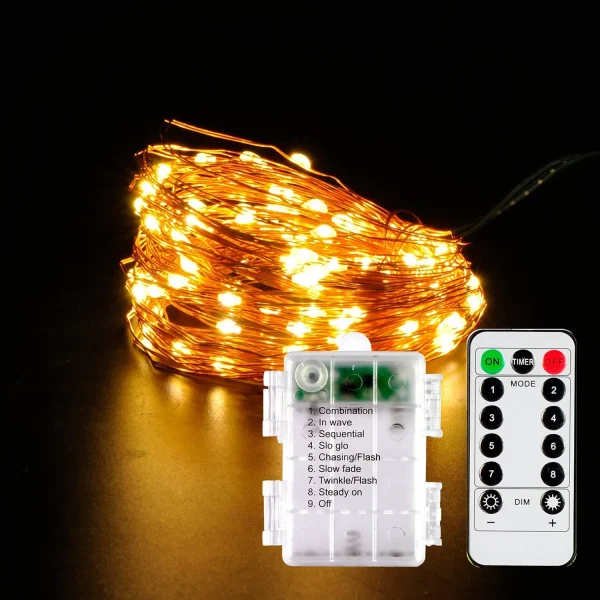 100 LED Warm White Led Copper Wire String Lights 33ft 3 100 LED Warm White Led Copper Wire String Lights 33ft