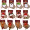 12pcs 3D Plush Burlap Mini Christmas Stockings 2 12pcs 3D Plush Burlap Mini Christmas Stockings -Christmas Decorations 10641 1 600x604 1