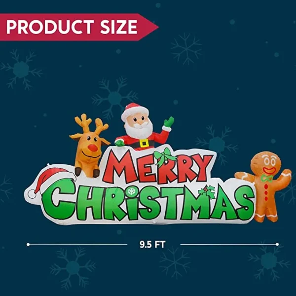 9.5ft Inflatable LED Merry Christmas Decoration 7 9.5ft Inflatable LED Merry Christmas Decoration - Image 5