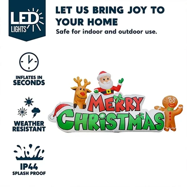 9.5ft Inflatable LED Merry Christmas Decoration 5 9.5ft Inflatable LED Merry Christmas Decoration - Image 3