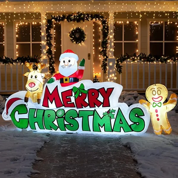 9.5ft Inflatable LED Merry Christmas Decoration 6 9.5ft Inflatable LED Merry Christmas Decoration - Image 4