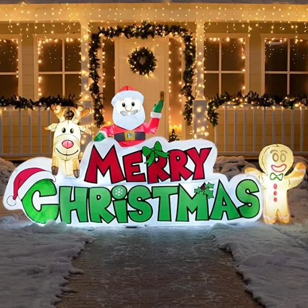 9.5ft Inflatable LED Merry Christmas Decoration 3 9.5ft Inflatable LED Merry Christmas Decoration