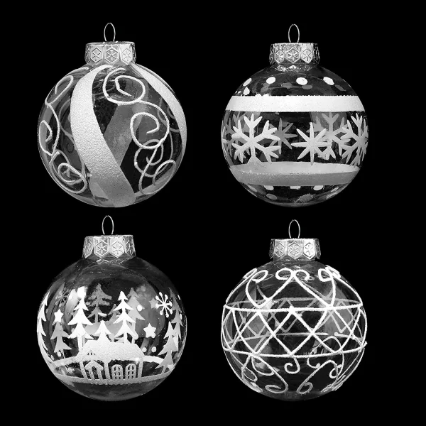 12pcs White Plastic Christmas Clear Ornament Balls 3.15in 3 12pcs White Plastic Christmas Clear Ornament Balls 3.15in