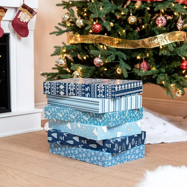 12pcs Snowy Blue Shirt Christmas Gift Box 3 12pcs Snowy Blue Shirt Christmas Gift Box