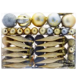 133pcs Gold And Silver Christmas Tree Ornaments