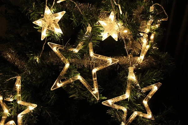 138 LED Warm White Led 12 Stars Fairy String Lights 7 138 LED Warm White Led 12 Stars Fairy String Lights - Image 5