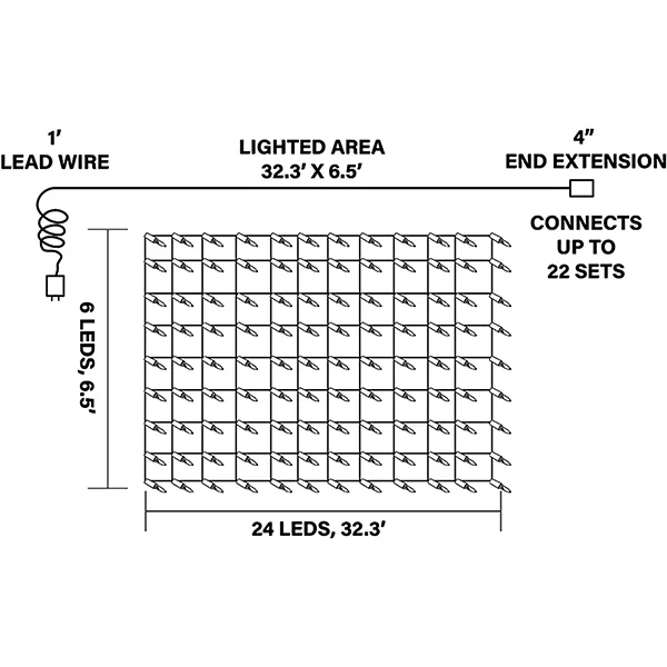 144 LED Warm White Led Christmas Net Lights 6 144 LED Warm White Led Christmas Net Lights - Image 4