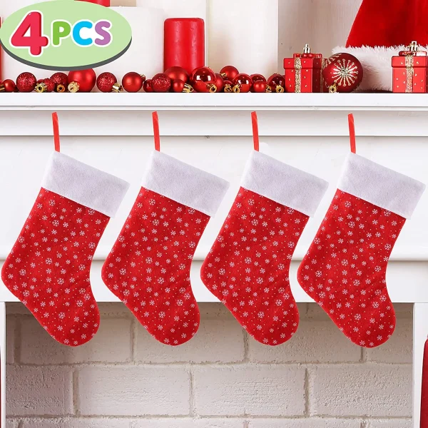 4Pcs Felt Christmas Stockings 15in 4 4Pcs Felt Christmas Stockings 15in - Image 2