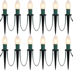 Christmas Decorations -Christmas Decorations 15.75ft 12Packs Christmas Warm White C9 Pathway Marker 3 600x580 1