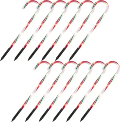 12pcs Green Pathway Markers Candy Cane Light Set 17in 12 12pcs Green Pathway Markers Candy Cane Light Set 17in -Christmas Decorations 17 Christmas Candy Cane Pathway Markers Set of 12 Thin Green 5 result 600x611 1