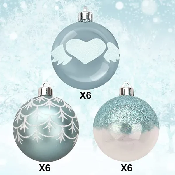 18pcs Baby Blue Christmas Ornaments 2.36in 6 18pcs Baby Blue Christmas Ornaments 2.36in - Image 4