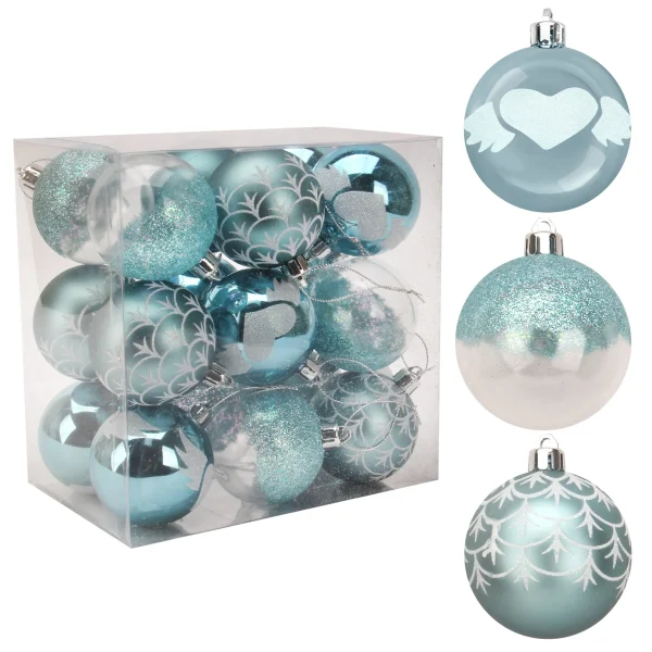 18pcs Baby Blue Christmas Ornaments 2.36in 3 18pcs Baby Blue Christmas Ornaments 2.36in