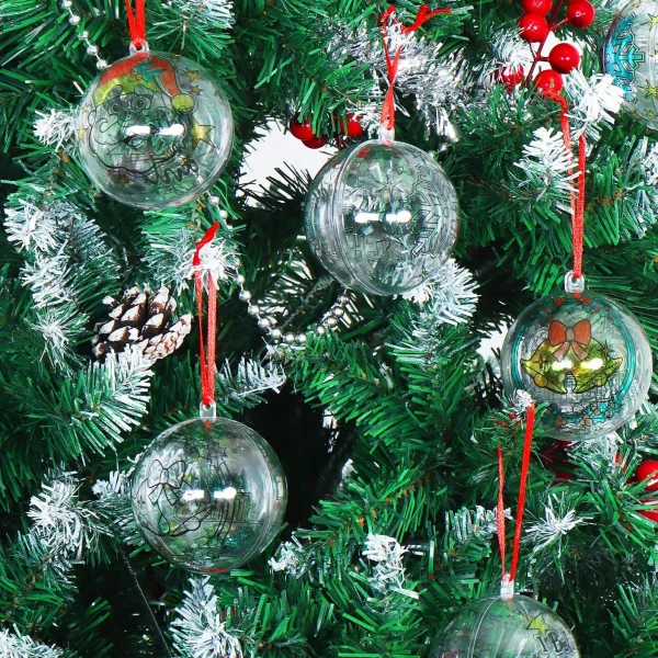 18pcs Clear Plastic Christmas Ball Ornaments 3.15in 3 18pcs Clear Plastic Christmas Ball Ornaments 3.15in