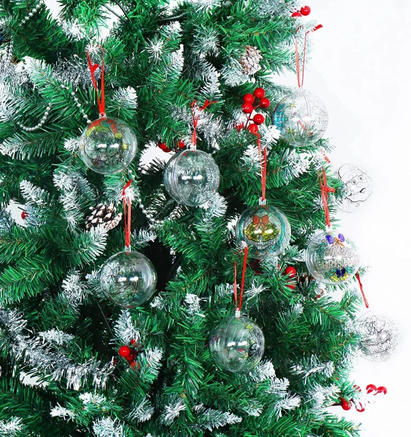 18pcs Clear Plastic Christmas Ball Ornaments 3.15in 8 18pcs Clear Plastic Christmas Ball Ornaments 3.15in - Image 6