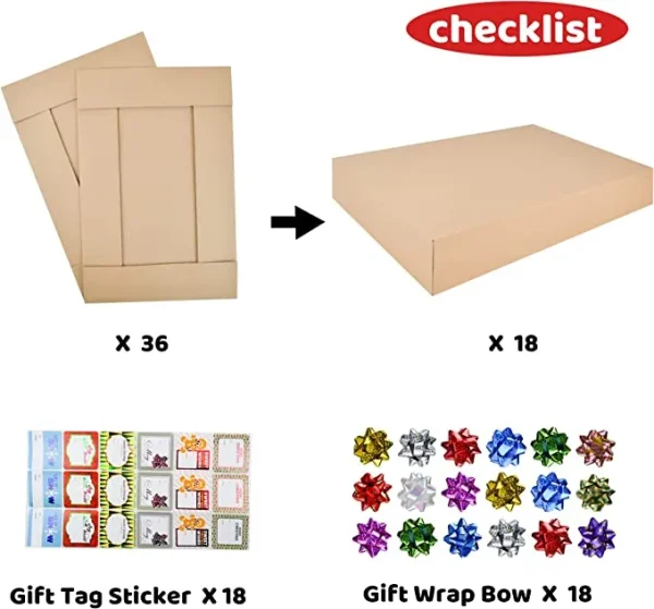 18pcs Large Kraft Christmas Shirt Gift Boxes With Stickers 4 18pcs Large Kraft Christmas Shirt Gift Boxes With Stickers - Image 2