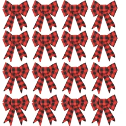18Pcs Red Buffalo Plaid Flannel