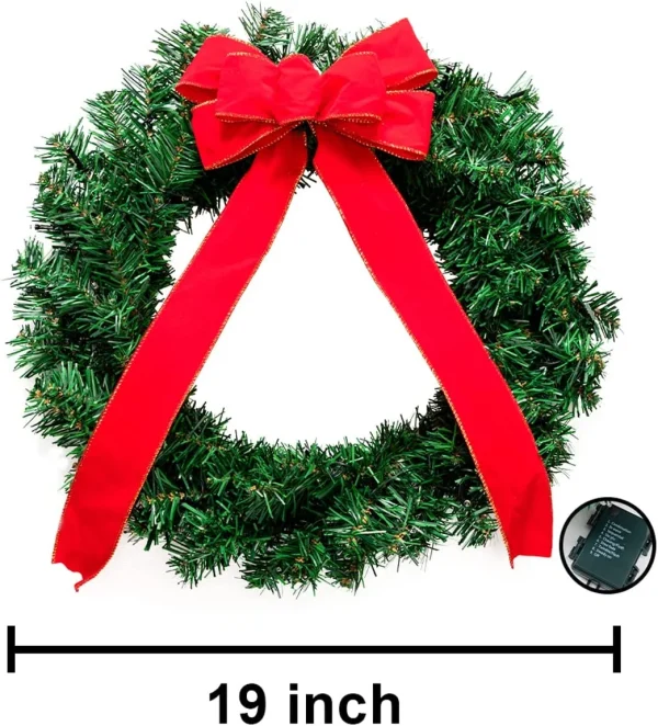 3pcs Christmas Wreath With LED Lights 19in 7 3pcs Christmas Wreath With LED Lights 19in - Image 5