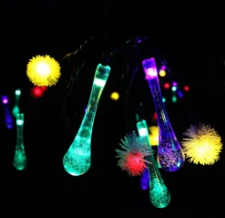 LED Snowflake/Icicle Shape Multicolor Solar String Lights 19.7ft