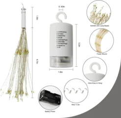 2pcs 120 LED Warm White Starburst Fairy Lights 10 2pcs 120 LED Warm White Starburst Fairy Lights -Christmas Decorations 2 Pack 120 LED Hanging Fairy Lights Warm White 3 result 600x584 1