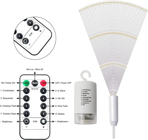 2pcs 120 LED Warm White Starburst Fairy Lights 6 2pcs 120 LED Warm White Starburst Fairy Lights - Image 4