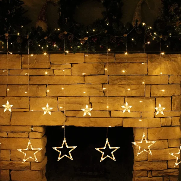 12pcs 138 LED Warm White Stars Fairy String Lights 5 12pcs 138 LED Warm White Stars Fairy String Lights - Image 3