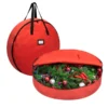 2pcs Red Christmas Wreath Storage Bags 30in