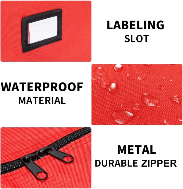 2pcs Red Christmas Wreath Storage Bags 30in 4 2pcs Red Christmas Wreath Storage Bags 30in - Image 2