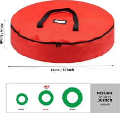 2pcs Red Christmas Wreath Storage Bags 30in 11 2pcs Red Christmas Wreath Storage Bags 30in -Christmas Decorations 2 Pack 30 Red Christmas Wreath Storage Bag 4 result 600x569 1
