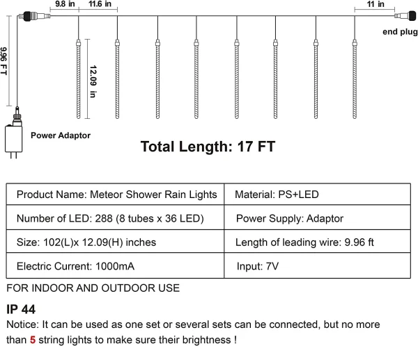 2x 8 Tubes Christmas Meteor Shower Icicle String Lights 6 2x 8 Tubes Christmas Meteor Shower Icicle String Lights - Image 4