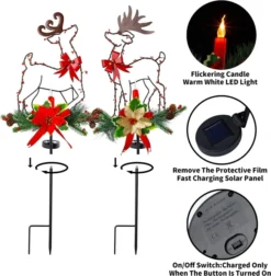 2pcs Christmas Reindeer Solar Stake Lights Outdoor 11 2pcs Christmas Reindeer Solar Stake Lights Outdoor -Christmas Decorations 2 Packs Christmas Solar Stake Lights Reindeer 4 result 600x613 1
