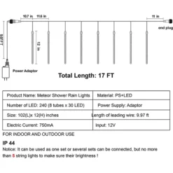 2 X 8 Tubes (12in) Christmas Icicle String Lights, Warm White 10 2 X 8 Tubes (12in) Christmas Icicle String Lights, Warm White -Christmas Decorations 2 x 8 tubles 12in Christmas Icicle String Lights Warm White
