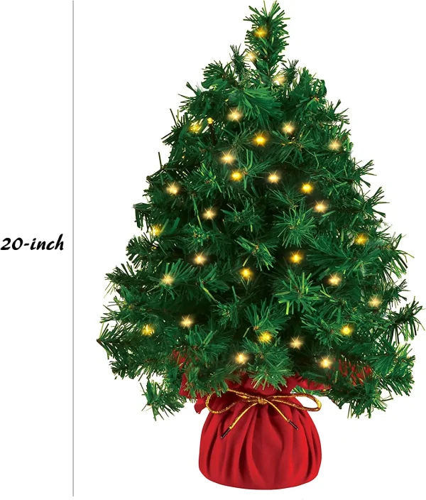 Prelit Mini Tabletop Christmas Tree 20in 7 Prelit Mini Tabletop Christmas Tree 20in - Image 5