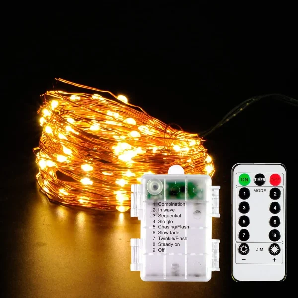 200 LED Warm White Led Copper Wire String Lights 66ft 7 200 LED Warm White Led Copper Wire String Lights 66ft - Image 5