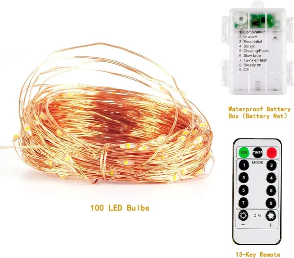 200 LED Warm White Led Copper Wire String Lights 66ft 8 200 LED Warm White Led Copper Wire String Lights 66ft - Image 6