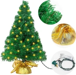 50 LED Tabletop Christmas Tree Pre Lit 22in 11 50 LED Tabletop Christmas Tree Pre Lit 22in -Christmas Decorations 22 Prelit Table top Christmas tree Gold 4 result 600x592 1