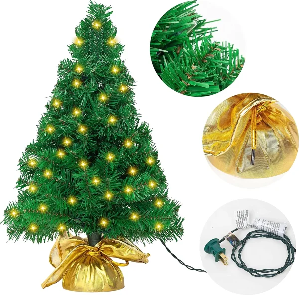 50 LED Tabletop Christmas Tree Pre Lit 22in 6 50 LED Tabletop Christmas Tree Pre Lit 22in - Image 4