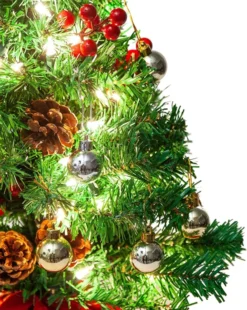 LED Warm White Tabletop Prelit Mini Christmas Tree 22in -Christmas Decorations 22 Prelit Tabletop Christmas Tree with Holy Leaves amp Pine Cones 3 result 600x753 1