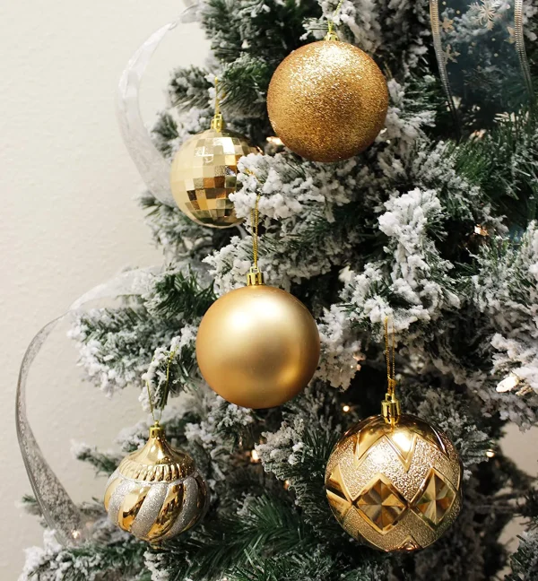 24pcs Champagne Christmas Ball Ornaments 3 24pcs Champagne Christmas Ball Ornaments