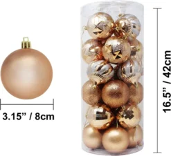24pcs Champagne Christmas Ball Ornaments 9 24pcs Champagne Christmas Ball Ornaments -Christmas Decorations 24 Pcs Christmas Ball Ornaments Champagne 4 result 600x550 1