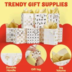 24pcs Christmas Gold Foil Gift Bags 11 24pcs Christmas Gold Foil Gift Bags -Christmas Decorations 24Pcs Christmas Foil Gold Gift Bags 6 600x600 1