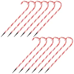 12pcs Thin Red Candy Cane Christmas Pathway Lights 28in 10 12pcs Thin Red Candy Cane Christmas Pathway Lights 28in -Christmas Decorations 28 Christmas Candy Cane Pathway Marker thin red 3 result 600x600 1