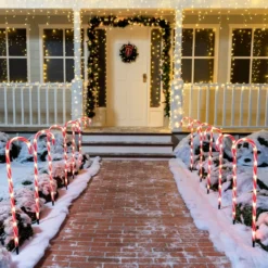 12pcs Thin Red Candy Cane Christmas Pathway Lights 28in 11 12pcs Thin Red Candy Cane Christmas Pathway Lights 28in -Christmas Decorations 28 Christmas Candy Cane Pathway Marker thin red 7 result 600x600 1