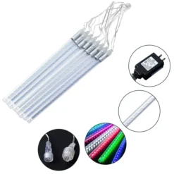3x 8 Tubes (12in) Christmas Meteor Shower Rain Lights, Multicolor 10 3x 8 Tubes (12in) Christmas Meteor Shower Rain Lights, Multicolor -Christmas Decorations 288 LED Meteor Shower Rain Lights 8 Tubes 30cm Multicolor 3 Pack 3 result 600x600 1