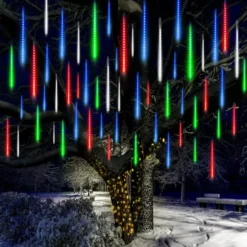 3x 8 Tubes (12in) Christmas Meteor Shower Rain Lights, Multicolor 13 3x 8 Tubes (12in) Christmas Meteor Shower Rain Lights, Multicolor -Christmas Decorations 288 LED Meteor Shower Rain Lights 8 Tubes 30cm Multicolor 3 Pack 6 result 600x600 1