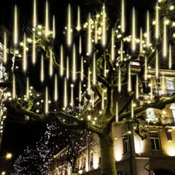 3x 8 Tubes (12in) Christmas Meteor Shower Rain Lights, Warm White