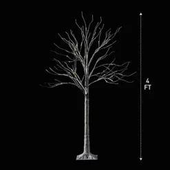 2x 4ft White Birch Tree With 64 LED Lights 11 2x 4ft White Birch Tree With 64 LED Lights -Christmas Decorations 2Pcs 64 LED White Birch Tree with Lights 4ft 4