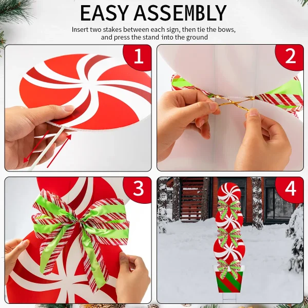 2pcs Outdoor Christmas Yard Signs With Stakes 5 2pcs Outdoor Christmas Yard Signs With Stakes - Image 3