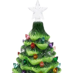2pcs Pre Lit Ceramic Tabletop Christmas Tree 7in 11 2pcs Pre Lit Ceramic Tabletop Christmas Tree 7in -Christmas Decorations 2Pcs Ceramic Christmas Trees 7in 1 1